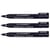 Lot de 3 marqueurs permanents - Q-CONNECT - Pointe ogive - Tracé 3 mm - Noir