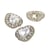 Bouton cœur strass argent 18mm