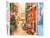 Peinture par Numéro Figured'Art - Escalier enneigé à Noël - Kit de Loisir Créatif DIY Numéro d'Art Complet - 40x50cm sans châssis en bois