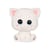 Peluche Chat Kawaii Kawami GIPSY TOYS 15 cm – Blanc, Détails Roses, Yeux Brodés Brillants