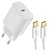Mayaxess Chargeur Secteur pour Google Pixel 10 Pro XL 20W + Câble USB-C 1m Blanc
