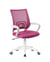 Chaise bureau ergonomique pivotante réglable haut bas, siège textile mesh, renfort lombaire, roulettes souples FLAG-E (Rose blanc)