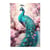 1 feuille de papier de riz 22.5 x 32 cm découpage collage Paper Designs PAON FLEURS ROSE 0235