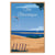 Tableau mural encadré illustration plage côte Atlantique nuit 65x97 cm