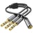 LinQ Adaptateur Splitter Jack 3.5mm femelle vers 3x Jack 3.5mm mâle Gris