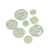 Lot de 6 boutons ronds 4 trous menthe