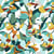 Tissu Cretonne enduit Gabriela fleurs abstraites sur fond Blanc - Au mètre