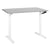Bureau Réglable Manuellement Plateau Gris et Structure Acier Blanc 120 x 72 cm Hauteur Ajustable Assis Debout Pieds Ronds Design Moderne