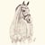 Lot de 4 serviettes en papier découpage collage 33 cm CHEVAL A 3024