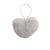 Pompon fourrure artificielle cœur 45x 65mm gris clair