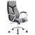 Chaise de Bureau Design Fauteuil Gamer Tapissé Effet Cuir Gris avec Pied Métallique Rembourrage Épais Confortable et Style Moderne Élégant Beliani