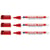 Lot de 3 marqueurs permanents EDDING 400 rouge pointe fine 1 mm