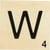 Grande lettre en bois façon scrabble 10 cm Lettre W