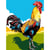 LUC - Kit Canevas Blanc Coq 25x30 cm 100% Coton