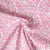 Tissu Popeline de Coton légère floral printanier rose sur fond Blanc