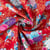 Tissu Coton imprimé Foil Arty fleurs traditionnelle sur fond Rouge