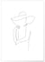 Affiche Line Art Women Hat 2 | A3 : 29,7x42cm