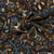 Tissu Viscose Satiné ethnique baroque Multicolore sur fond Bleu marine