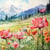 Lot de 4 serviettes en papier découpage collage 33 cm NATURE MONTAGNE COQUELICOT N 231