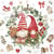 Lot de 4 serviettes en papier découpage collage 33 cm GNOMES DE NOEL N 601