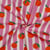 Tissu Coton enduit Poppy Oranges et rayures sur fond Rose