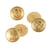 Lot de 3 boutons blason or blanchi 18mm
