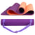 Tapis de Yoga VIOLET CORAIL TPE dim. 183x61x0,6 cm + Sangle de transport et d’étirements en Coton