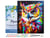 Peinture par Numéro Figured'Art avec Cadre - Hibou Coloré Abstrait - Kit de Loisir Créatif DIY Numéro d'Art Complet - 40x50cm toile tendue sur châssis