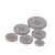 Bouton rond 4 trous classique gris