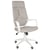 Chaise Bureau Taupe et Blanc en Tissu Siège Pivotant Réglable Bureau Ordinateur Dossier Inclinable