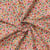 Tissu Popeline de Coton imprimé Mizet fleuris rouge sur fond Ecru