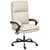 Fauteuil de Bureau Beige Clair en Cuir PU Réglable Inclinable Pivotant Rembourré Chaise Siège de Direction