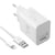 Avizar Chargeur Secteur USB 3A Qualcomm Quick Charge Câble Compatible iPhone iPad Blanc