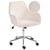 Chaise de Bureau Beige Clair en Velours Côtelé Pivotante Assise et Dossier Hauteur Réglable Style Moderne