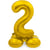 Ballon Aluminium avec base Chiffre 2 Doré - 72 cm