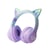 Casque Audio LED Oreilles De Chat Bluetooth Pliable Avec Microphone