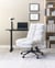 Fauteuil de Bureau Blanc en Bouclé Siège Inclinable Réglable en Hauteur Rembourrage Épais Pivotant
