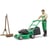 bworld Jardinier avec tondeuse à gazon et outils de jardinage