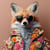 Tableau sur toile Renard chic 65x65 cm