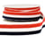 Bobine 15m Velours stripes polyester Marine, blanc et rouge