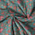 Tissu Coton Matelassé réversible Santal fleuris sur fond Bleu canard