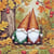 4 serviettes en papier découpage collage 33 cm GNOMES FORET AUTOMNE D 101