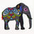 Lot de 3 écussons thermocollants éléphant fleuri arabesque 6.3cm