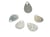 4 Breloques sequins forme goutte argenté pailleté 14*10mm