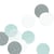 30 confettis argent et bleu menthe
