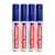 Lot de 4 marqueurs permanents - EDDING - Corps aluminium - Pointe biseau 4-12 mm - Bleu