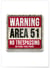 Affiche 'Warning Area 51' | A3 : 29,7x42cm