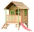 AXI Cabane enfant TOM Brun vert avec toboggan Rouge - Axi House