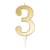 Bougie géante or - chiffre 3