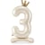 Ballon Aluminium Debout Chiffre 3 Crème Clair - 84 cm